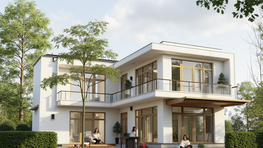 Chiêm ngưỡng vẻ đẹp mê hồn của những mẫu thiết kế nhà chữ L 50m2 hiện nay Mẫu thiết kế nhà hình chữ L 50m2 mái bằng