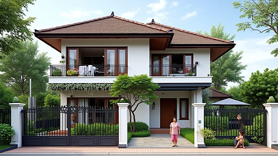 Chiêm ngưỡng vẻ đẹp mê hồn của những mẫu thiết kế nhà chữ L 50m2 hiện nay Mẫu thiết kế nhà hình chữ L 50m2 mái Nhật
