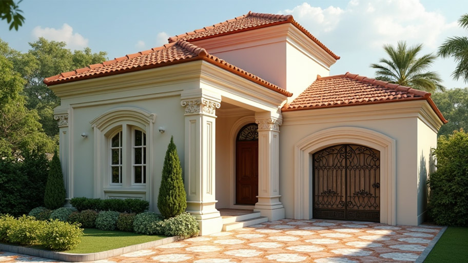 Chiêm ngưỡng vẻ đẹp mê hồn của những mẫu thiết kế nhà chữ L 50m2 hiện nay Mẫu thiết kế nhà hình chữ L 50m2 phong cách tân cổ điển