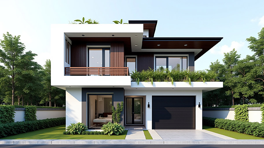 Tham khảo những mẫu thiết kế nhà chữ L 70m2 đẹp mê ly Mẫu thiết kế nhà hình chữ L 70m2 mái bằng đẹp
