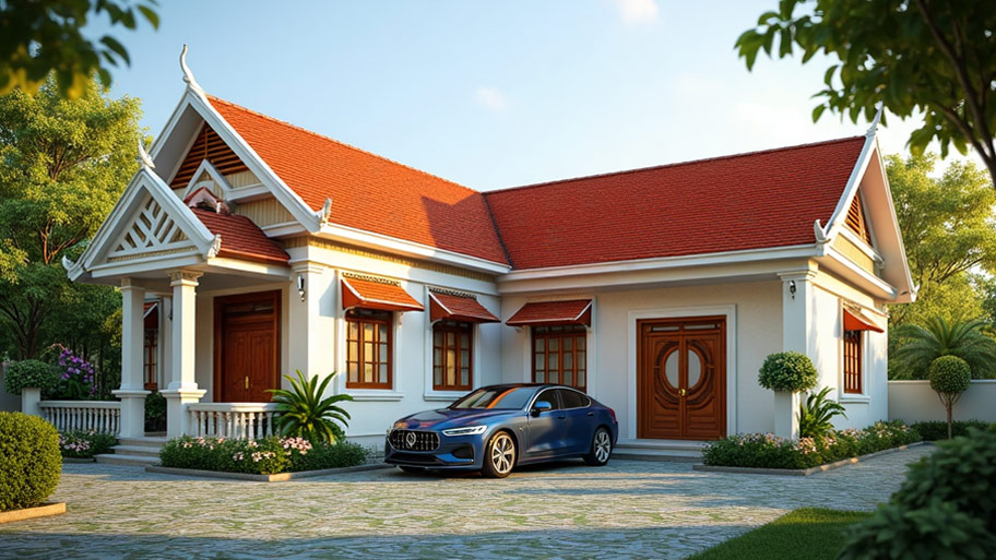 Khám phá top những mẫu thiết kế nhà chữ L 80m2 phổ biến hiện nay Mẫu thiết kế nhà hình chữ L 80m2 đẹp 1 phòng ngủ
