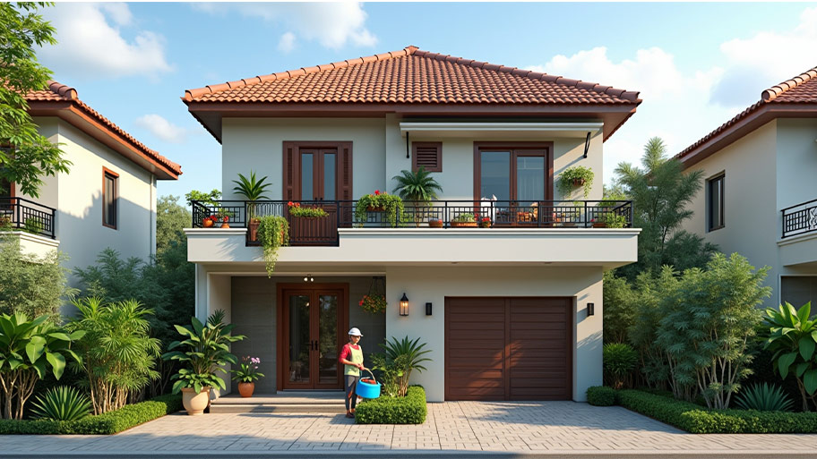 Thiết kế nhà mái Nhật – Xu hướng tinh tế, hiện đại cho không gian sống Mẫu thiết kế nhà mái Nhật có sân vườn