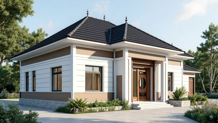 Thiết kế nhà mái Nhật – Xu hướng tinh tế, hiện đại cho không gian sống Mẫu thiết kế nhà mái Nhật đẹp phong cách Bắc Âu