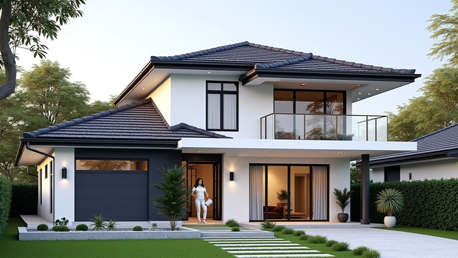 Thiết kế nhà mái Nhật – Xu hướng tinh tế, hiện đại cho không gian sống Mẫu thiết kế nhà mái Nhật đẹp phong cách hiện đại