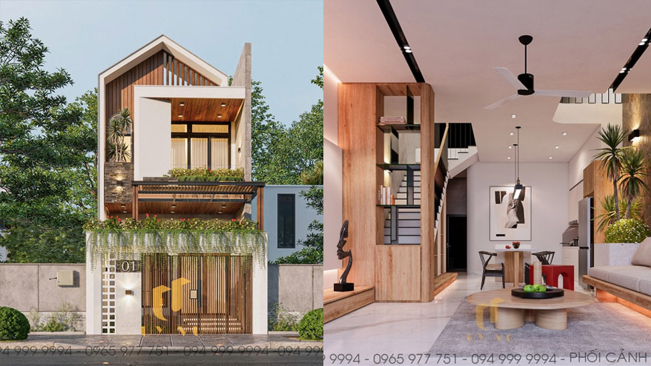 Thiết kế nhà mái Thái - Xu hướng thiết kế hiện đại và tiện nghi Mẫu thiết kế nhà mái Thái 2 tầng