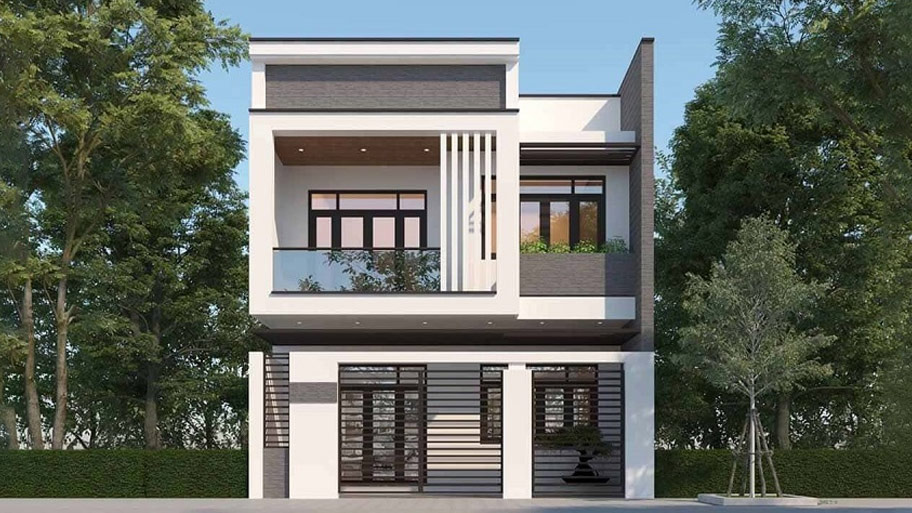 Xu hướng thiết kế nhà vuông nhỏ - Giải pháp tối ưu diện tích Mẫu thiết kế nhà vuông 6x7 2 tầng