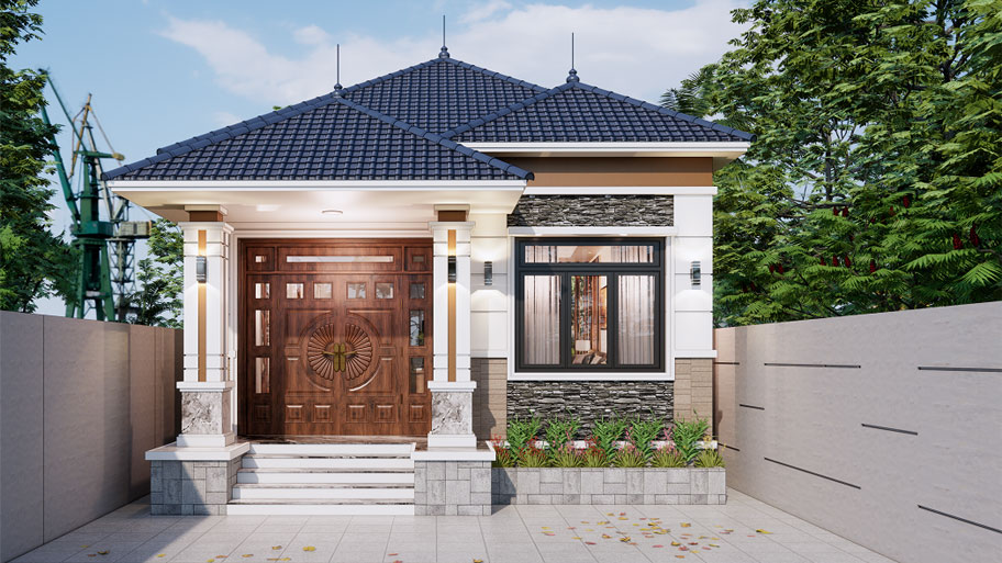 Xu hướng thiết kế nhà vuông nhỏ - Giải pháp tối ưu diện tích Mẫu thiết kế nhà vuông 6x7 mái Nhật