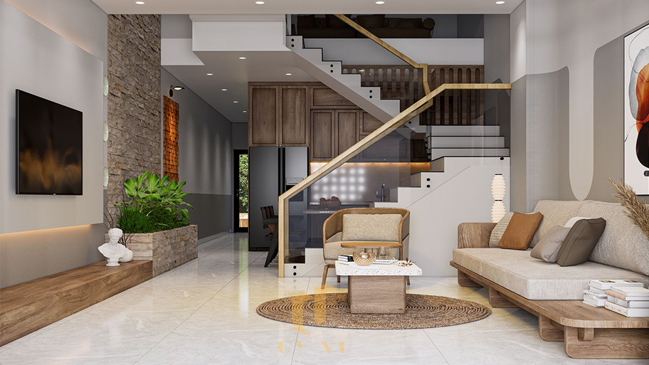 Xu hướng thiết kế nhà vuông nhỏ - Giải pháp tối ưu diện tích Mẫu thiết kế nhà vuông 6x7 phong cách tối giản
