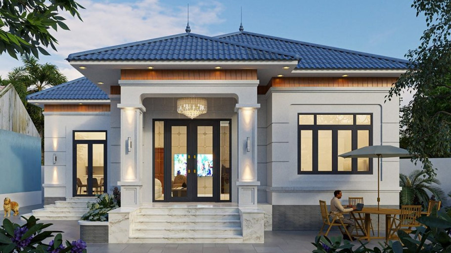 Xu hướng thiết kế nhà vuông nhỏ - Giải pháp tối ưu diện tích Mẫu thiết kế nhà vuông 7x7 1 tầng