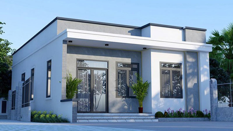 Xu hướng thiết kế nhà vuông nhỏ - Giải pháp tối ưu diện tích Mẫu thiết kế nhà vuông 7x7 mái bằng