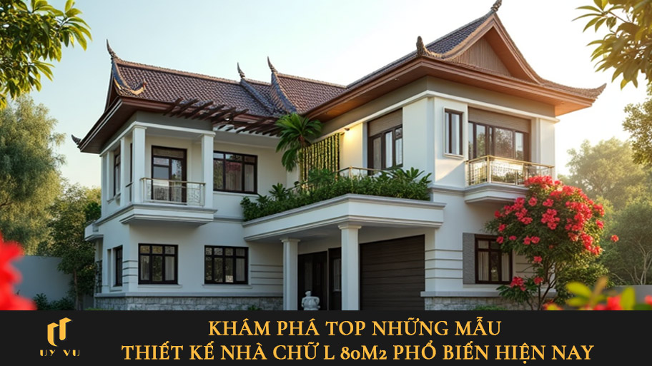 Thiết kế nhà chữ L 80m2