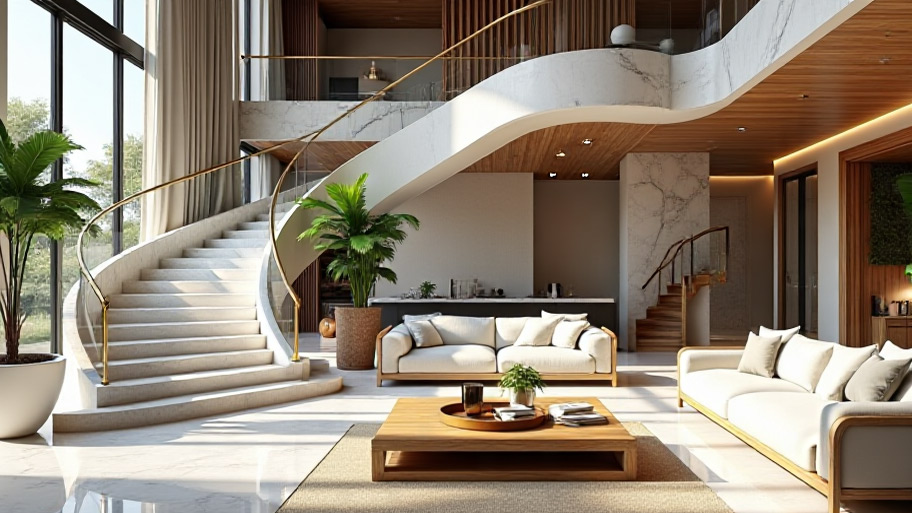 Chiêm ngưỡng vẻ đẹp mê hồn của những mẫu cầu thang nhà ở Mẫu cầu thang đá marble đẹp