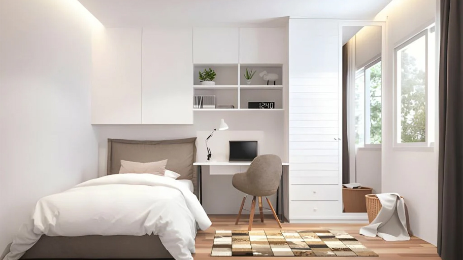 Tổng hợp 50+ mẫu thiết kế nội thất phòng ngủ hiện đại, tiện nghi Mẫu phòng ngủ 5m2 với giường đơn