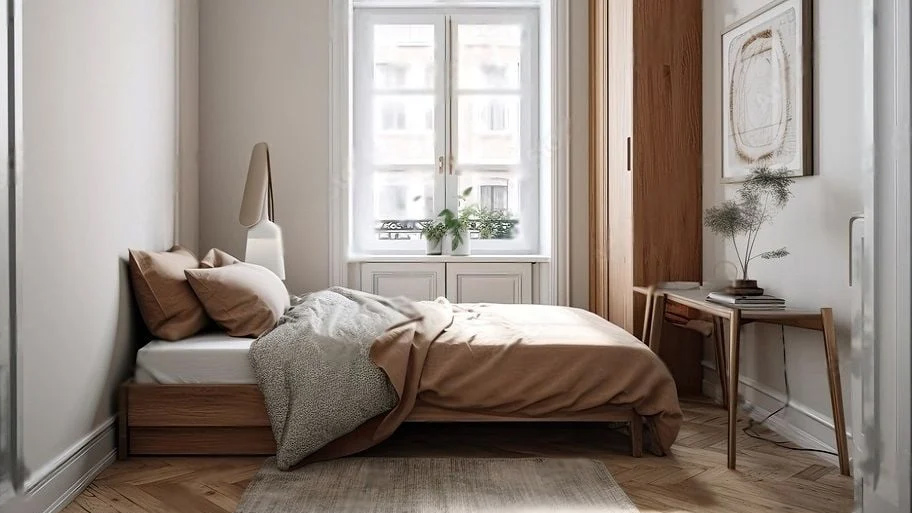 Tổng hợp 50+ mẫu thiết kế nội thất phòng ngủ hiện đại, tiện nghi Mẫu phòng ngủ 6m2 tone trắng nâu