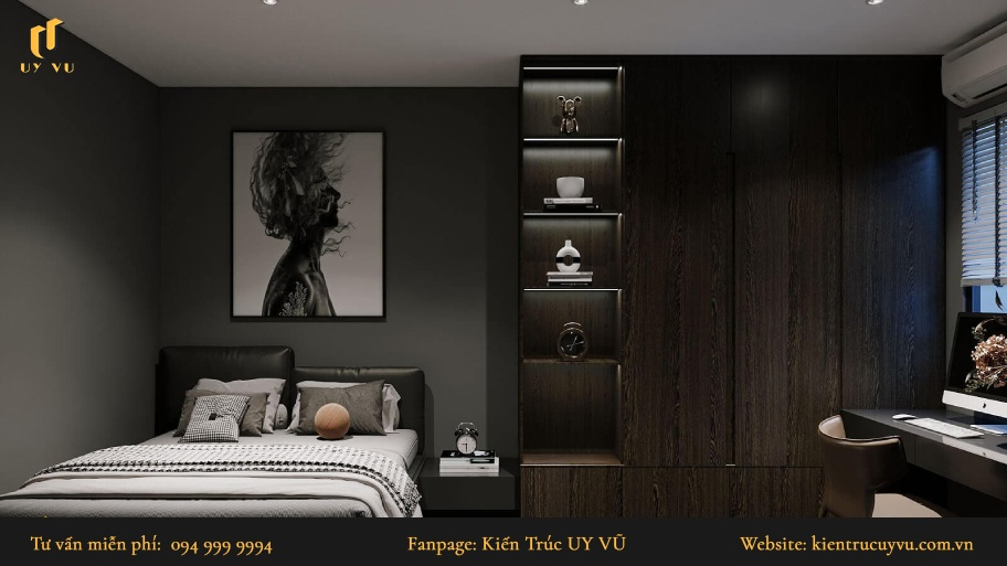 Tổng hợp 50+ mẫu thiết kế nội thất phòng ngủ hiện đại, tiện nghi Thiết kế nội thất phòng ngủ nam phong cách mạnh mẽ, nam tính
