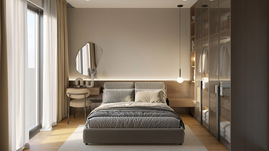 Xuýt xoa với 30 mẫu thiết kế phòng ngủ cho vợ chồng đẹp mê ly Thiết kế phòng ngủ cho vợ chồng hiện đại, tối ưu diện tích