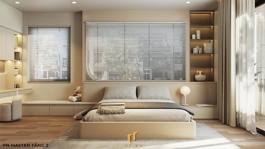 Xuýt xoa với 30 mẫu thiết kế phòng ngủ cho vợ chồng đẹp mê ly Thiết kế phòng ngủ master cho vợ chồng sang trọng, nhẹ nhàng
