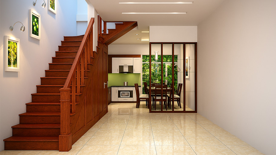 Cầu thang gỗ: Sự giao thoa tinh tế giữa truyền thống và hiện đại Cầu thang gỗ đỏ
