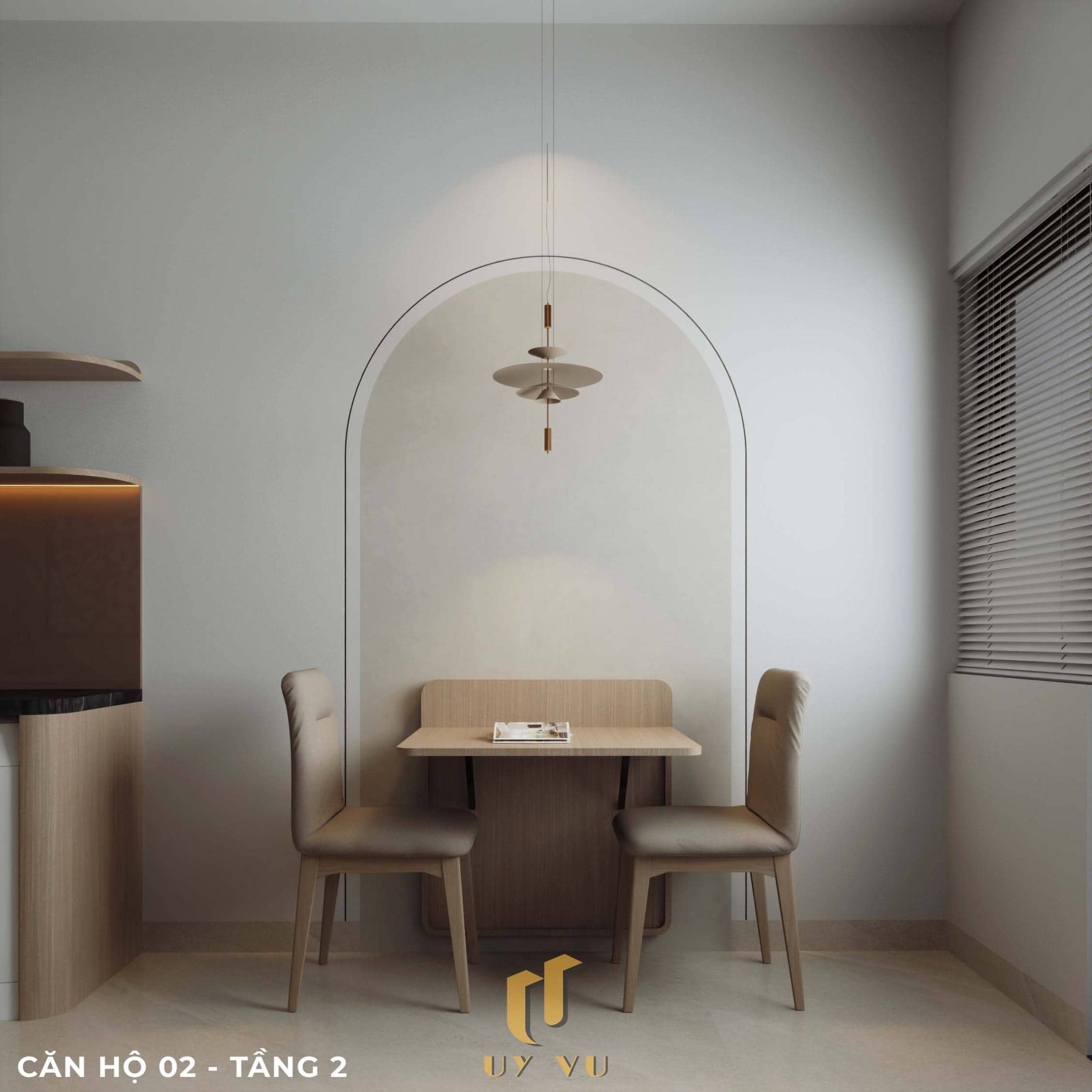 P's Apartment - Không gian sống dễ chịu cho nhịp sống đô thị Phối cảnh phòng khách căn hộ 02 tầng 2 căn hộ chị Phương Đà Nẵng