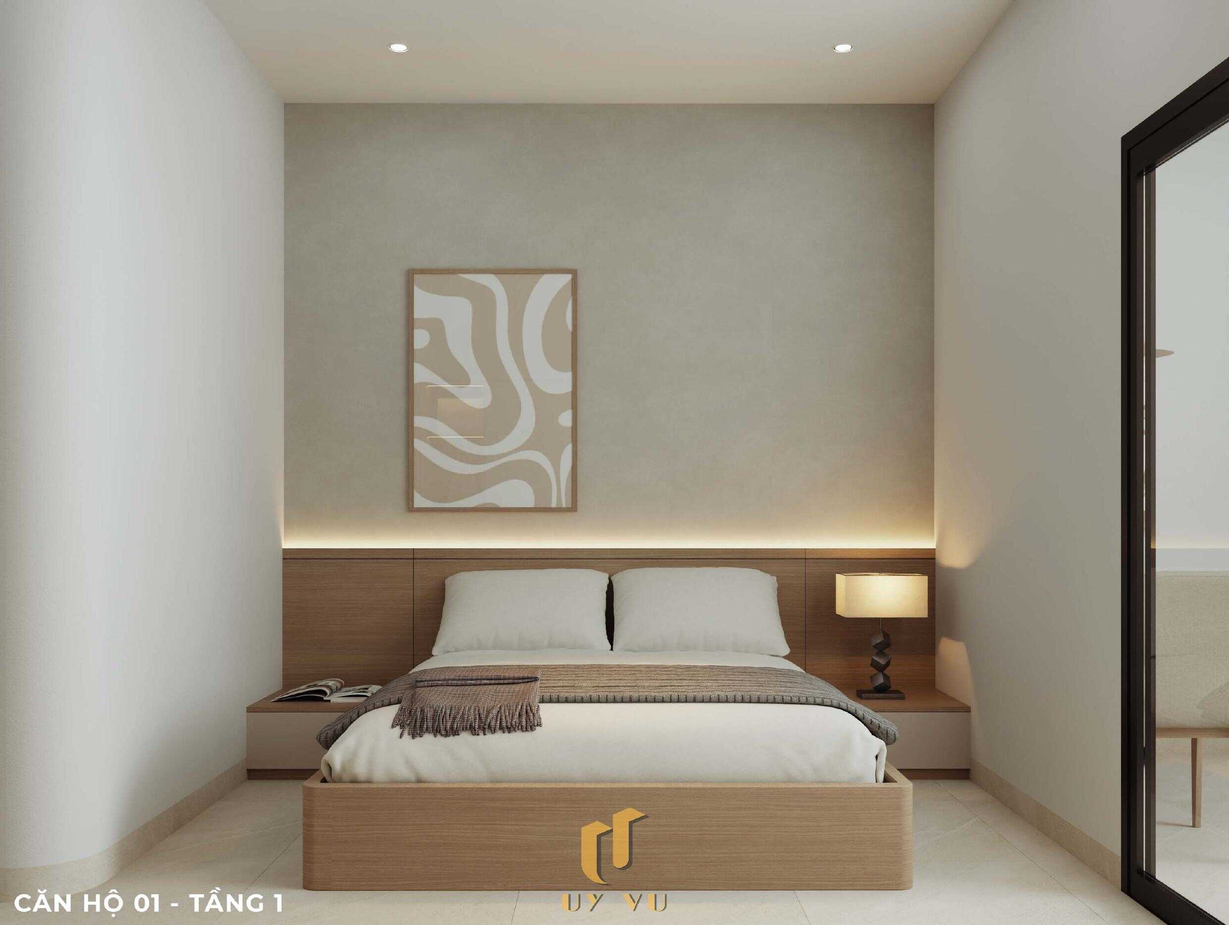 P's Apartment - Không gian sống dễ chịu cho nhịp sống đô thị Phối cảnh phòng ngủ căn hộ 01 tầng 1 căn hộ chị Phương Đà Nẵng