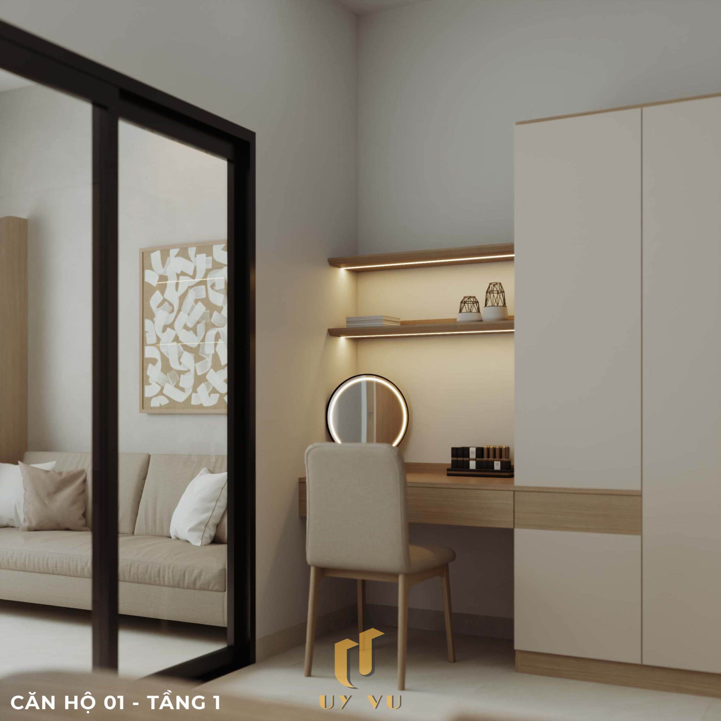 P's Apartment - Không gian sống dễ chịu cho nhịp sống đô thị Phối cảnh phòng ngủ căn hộ 01 tầng 1 căn hộ chị Phương Đà Nẵng