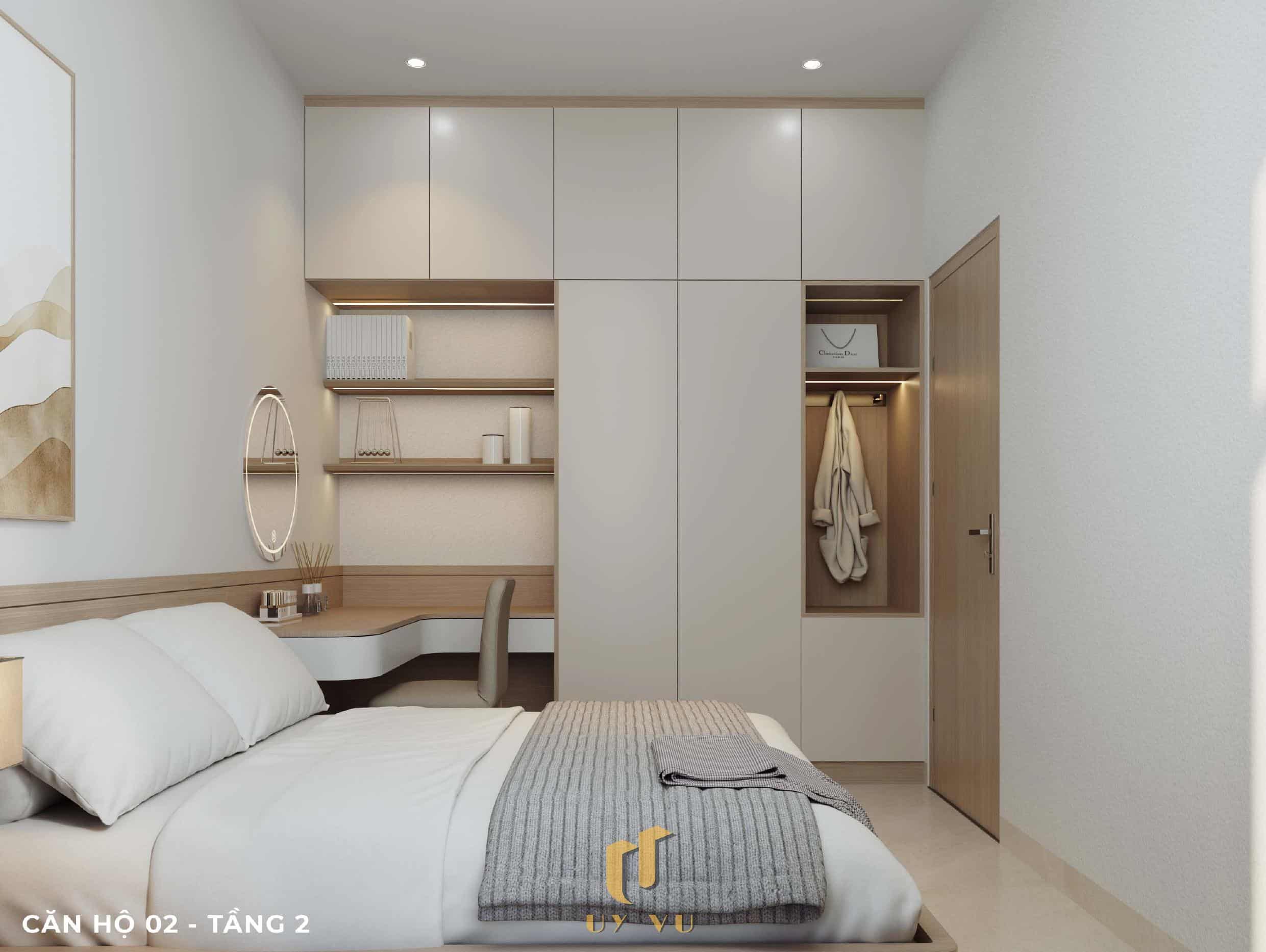 P's Apartment - Không gian sống dễ chịu cho nhịp sống đô thị Phối cảnh phòng ngủ căn hộ 02 tầng 2 căn hộ chị Phương Đà Nẵng