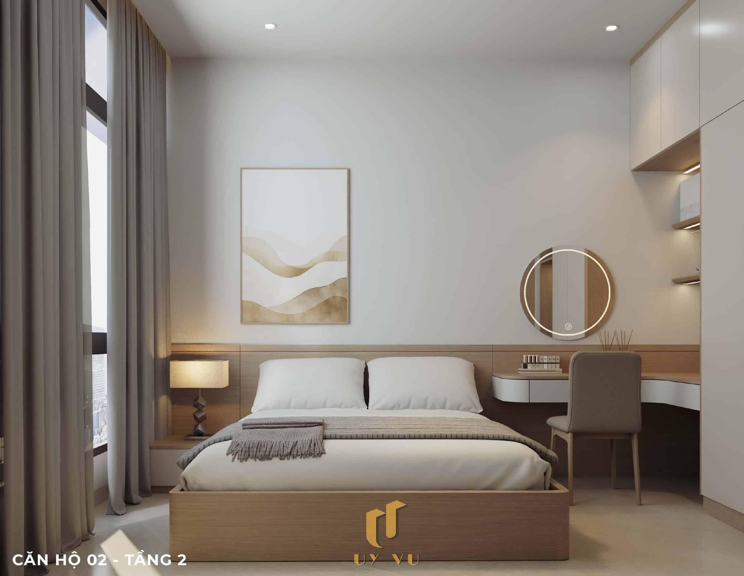 P's Apartment - Không gian sống dễ chịu cho nhịp sống đô thị Phối cảnh phòng ngủ căn hộ 02 tầng 2 căn hộ chị Phương Đà Nẵng