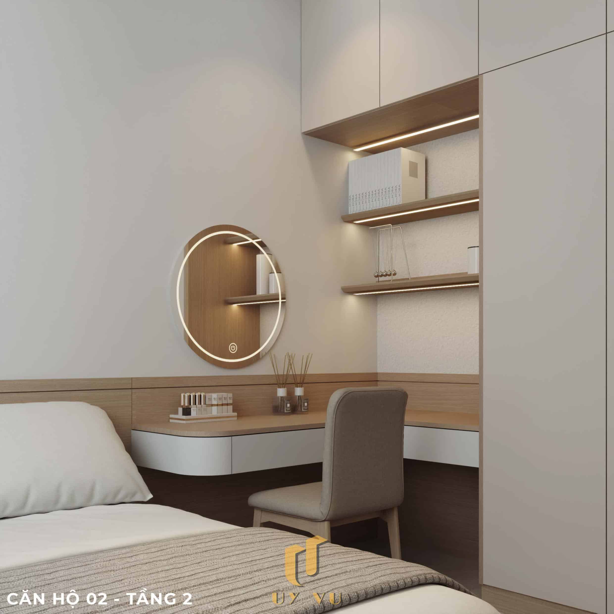 P's Apartment - Không gian sống dễ chịu cho nhịp sống đô thị Phối cảnh phòng ngủ căn hộ 02 tầng 2 căn hộ chị Phương Đà Nẵng