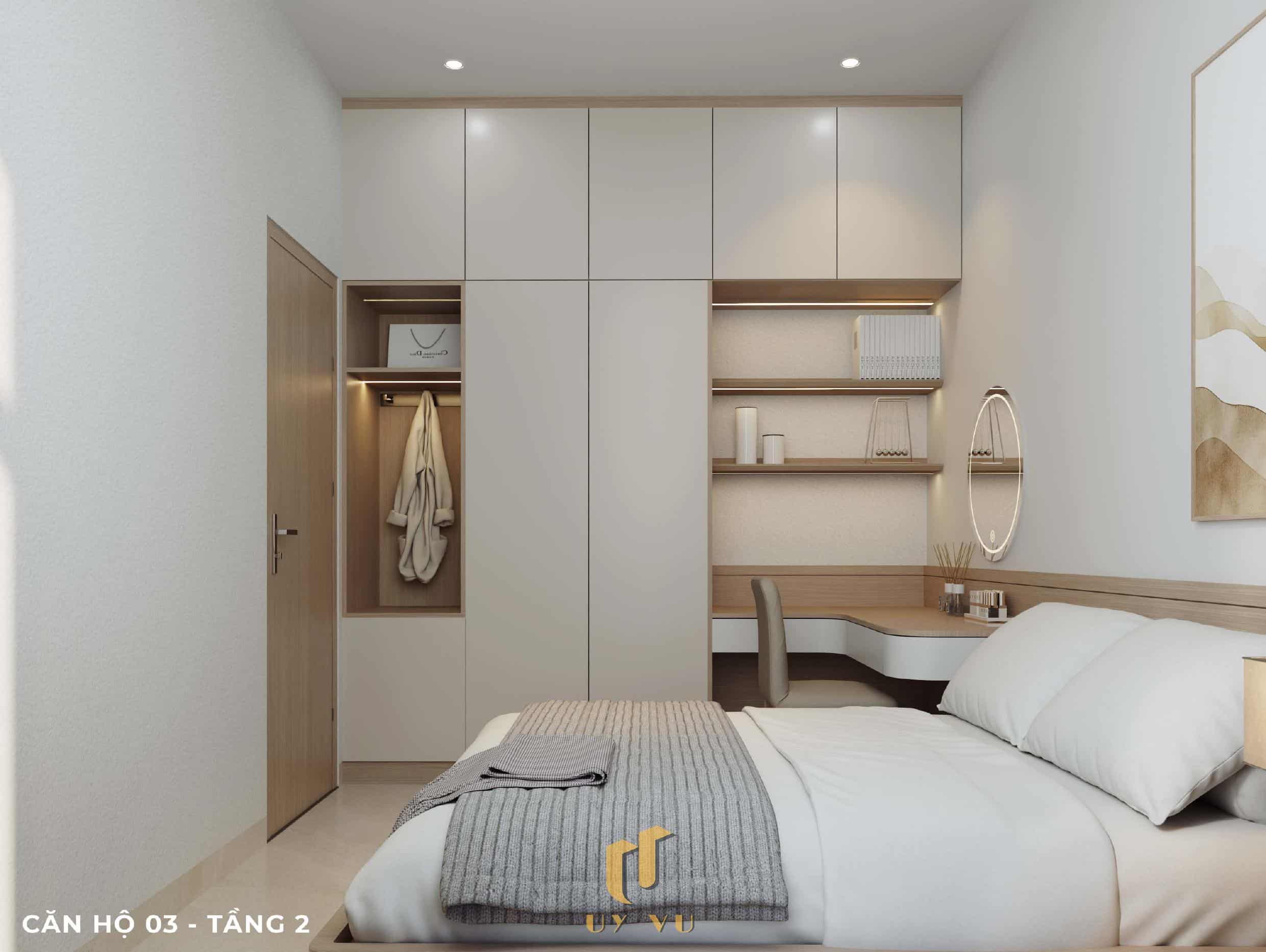 P's Apartment - Không gian sống dễ chịu cho nhịp sống đô thị Phối cảnh phòng ngủ căn hộ 03 tầng 2 căn hộ chị Phương Đà Nẵng