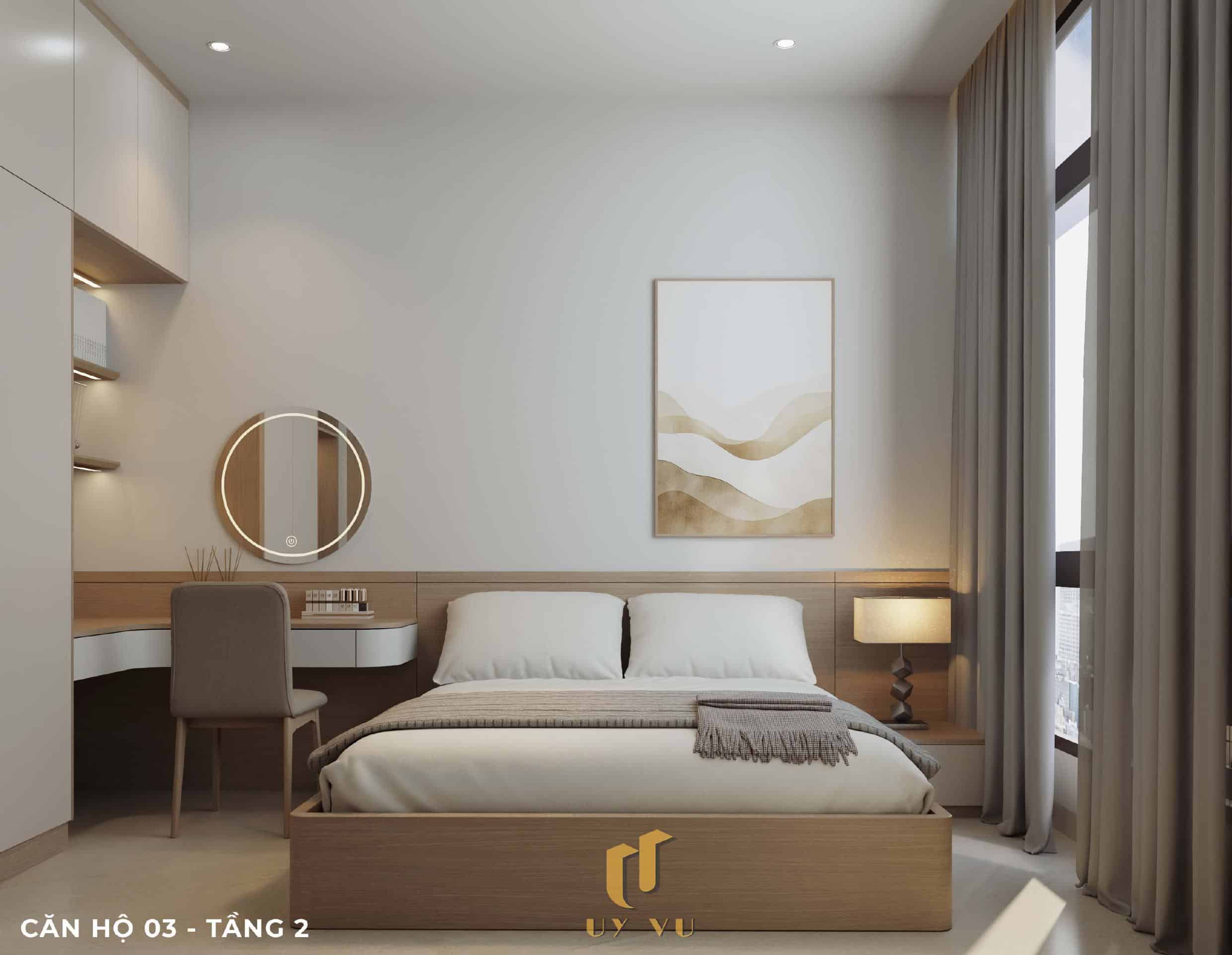 P's Apartment - Không gian sống dễ chịu cho nhịp sống đô thị Phối cảnh phòng ngủ căn hộ 03 tầng 2 căn hộ chị Phương Đà Nẵng