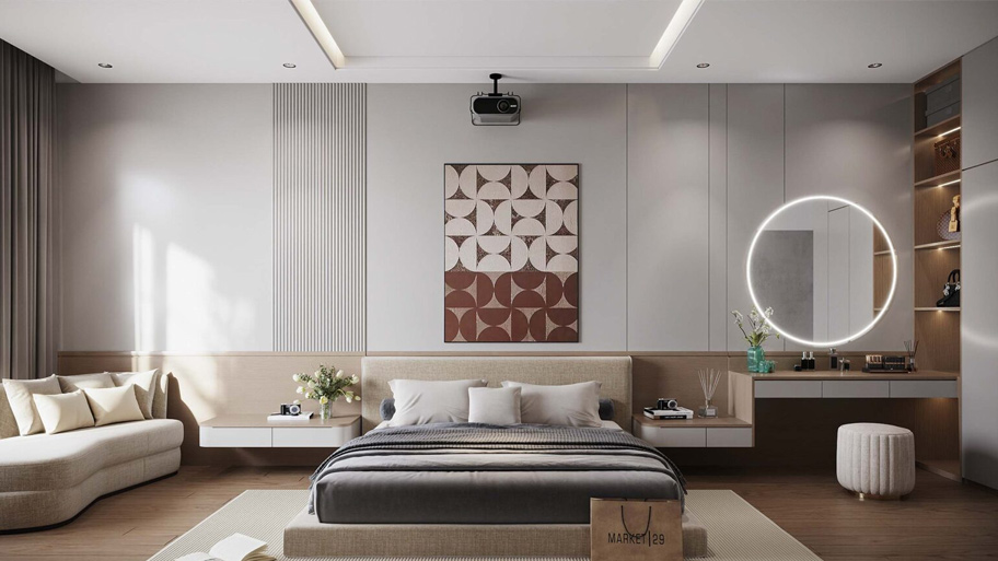 30+ mẫu thiết kế phòng ngủ cho nữ - Từ nhẹ nhàng đến cá tính Phòng ngủ nữ phong cách hiện đại, tinh tế