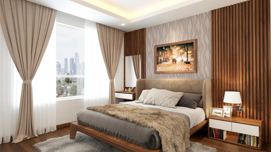 30+ mẫu thiết kế phòng ngủ cho nữ - Từ nhẹ nhàng đến cá tính Thiết kế phòng ngủ cho nữ có kệ sách đầu giường