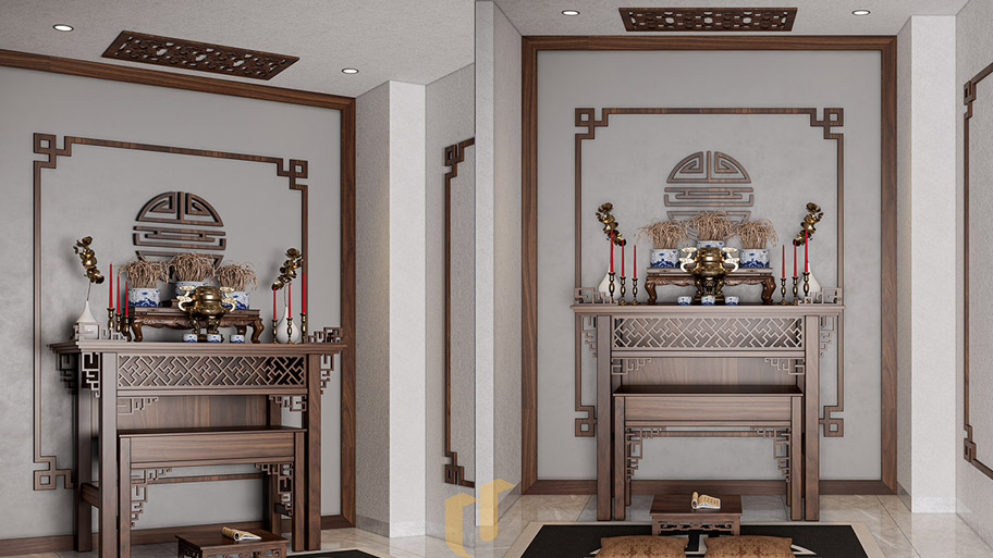 20+ Mẫu bàn thờ đẹp, hiện đại và lưu ý để chọn bàn thờ hợp phong thủy Mẫu bàn thờ gia tiên đẹp, tối giản