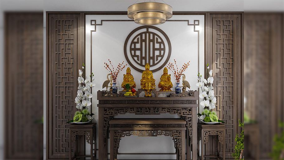 20+ Mẫu bàn thờ đẹp, hiện đại và lưu ý để chọn bàn thờ hợp phong thủy Mẫu bàn thờ gỗ đẹp, cổ điển