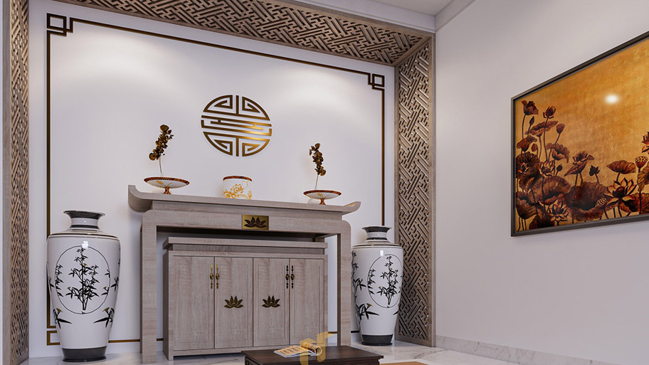 20+ Mẫu bàn thờ đẹp, hiện đại và lưu ý để chọn bàn thờ hợp phong thủy Mẫu bàn thờ trơn tinh tế