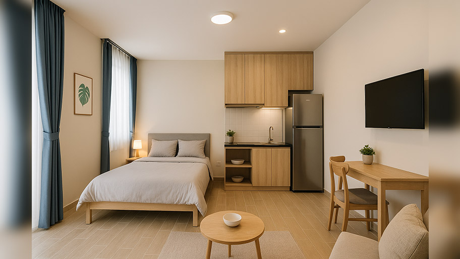 Tổng hợp 20+ mẫu thiết kế nhà trọ cao cấp, tối ưu công năng Mẫu phòng trọ cao cấp không có gác lửng