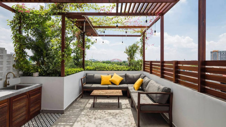 Gợi ý một số mẫu thiết kế sân thượng độc đáo và ấn tượng Mẫu thiết kế ban công trên sân thượng
