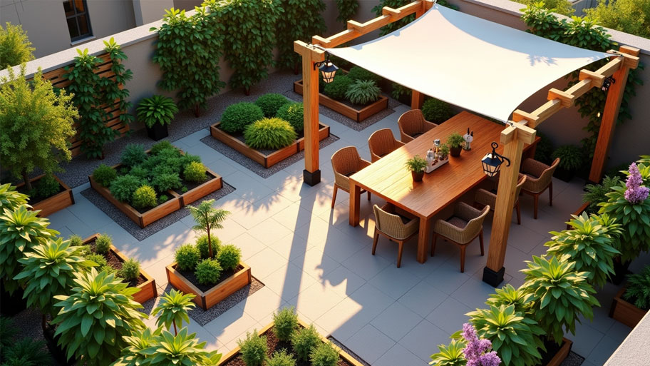 Gợi ý một số mẫu thiết kế sân thượng độc đáo và ấn tượng Mẫu thiết kế phòng tiếp khách ngoài trời trên sân thượng