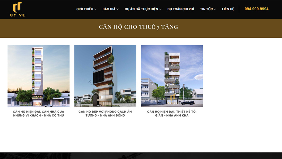 Mẫu thiết kế căn hộ cho thuê 7 tầng cao cấp