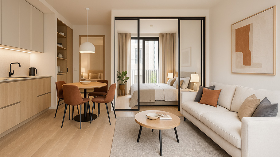 Thiết kế căn hộ cho thuê cao cấp 2 phòng ngủ