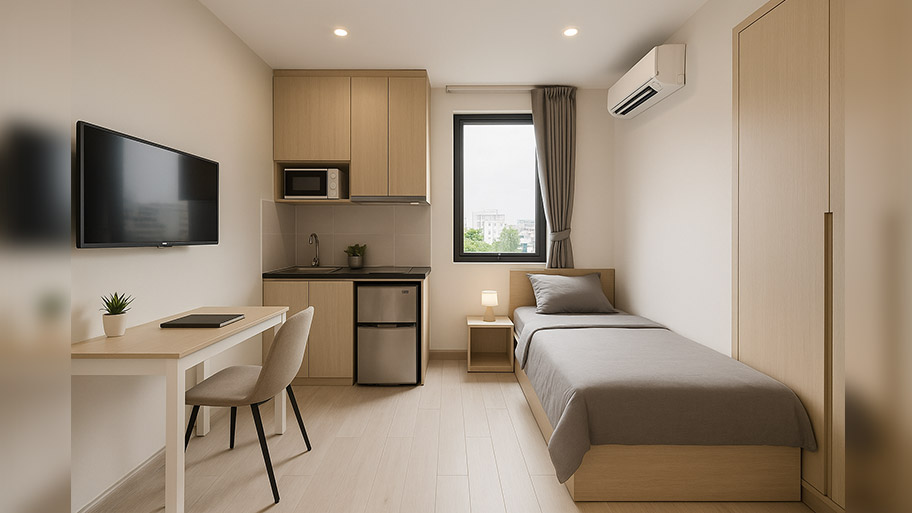 Tổng hợp 20+ mẫu thiết kế nhà trọ cao cấp, tối ưu công năng Thiết kế căn phòng trọ cao cấp cho 1 người ở