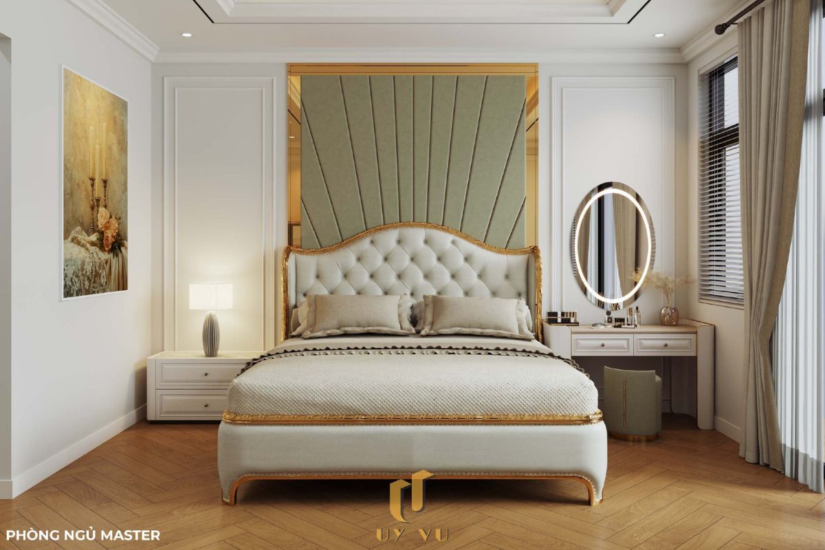 Sang trọng & đẳng cấp với mẫu nhà phố cổ điển 3 tầng - anh Hưng Phòng ngủ nhà anh Hưng Đà Nẵng