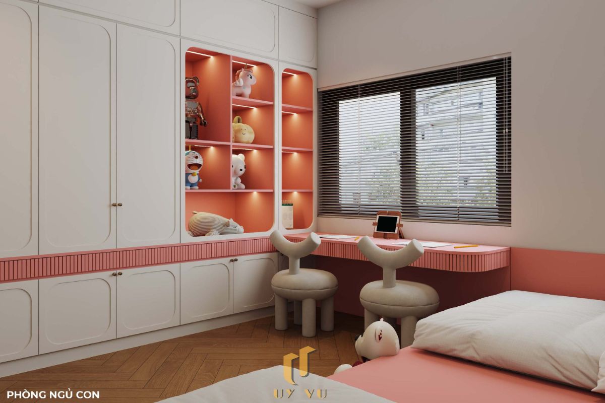 Sang trọng & đẳng cấp với mẫu nhà phố cổ điển 3 tầng - anh Hưng Phòng ngủ con rộng rãi