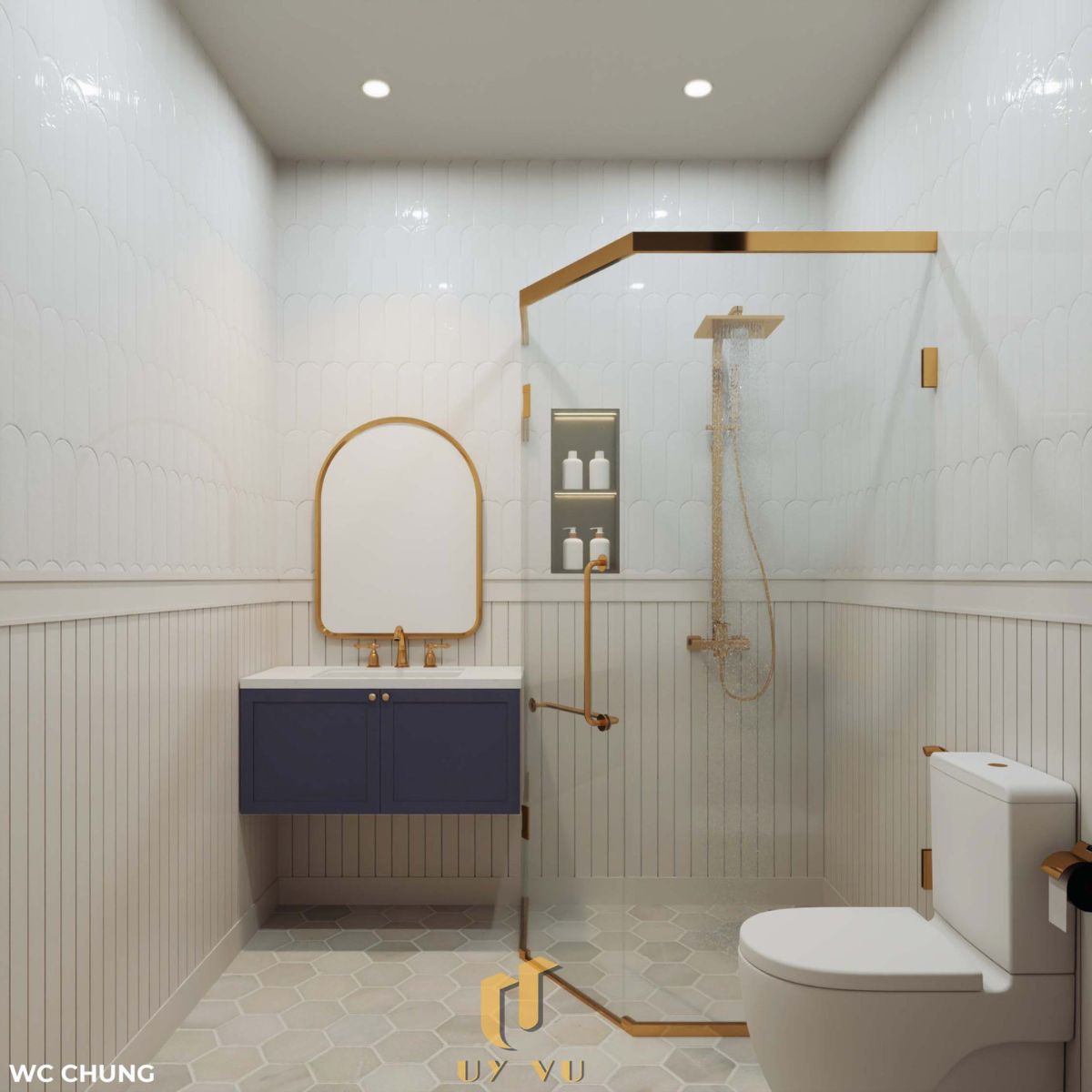 Sang trọng & đẳng cấp với mẫu nhà phố cổ điển 3 tầng - anh Hưng Nhà vệ sinh chung