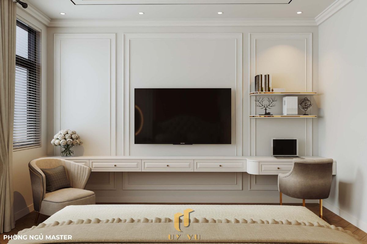 Sang trọng & đẳng cấp với mẫu nhà phố cổ điển 3 tầng - anh Hưng Phòng ngủ tiện nghi