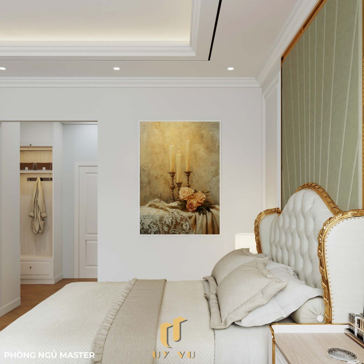 Sang trọng & đẳng cấp với mẫu nhà phố cổ điển 3 tầng - anh Hưng Phòng ngủ Master
