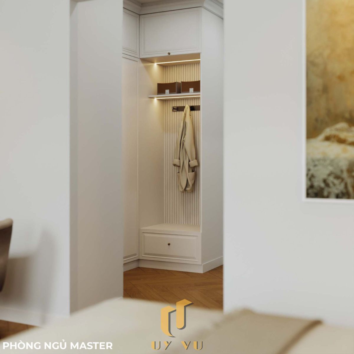 Sang trọng & đẳng cấp với mẫu nhà phố cổ điển 3 tầng - anh Hưng Phòng ngủ Master hiện đại