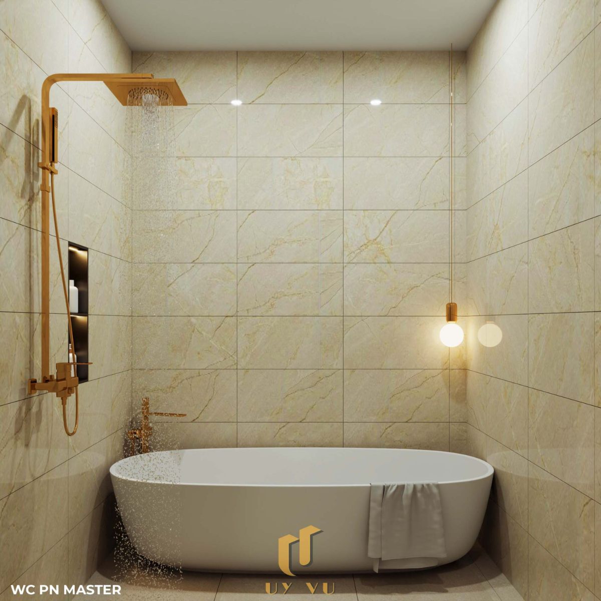 Sang trọng & đẳng cấp với mẫu nhà phố cổ điển 3 tầng - anh Hưng Khu vực tắm thông thoáng