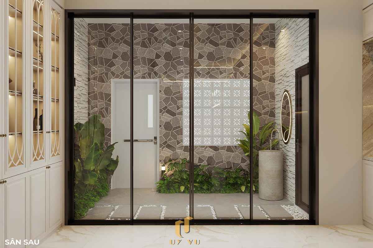 Sang trọng & đẳng cấp với mẫu nhà phố cổ điển 3 tầng - anh Hưng Phối cảnh sân sau nhà anh Hùng chị Thoa - Đà Nẵng