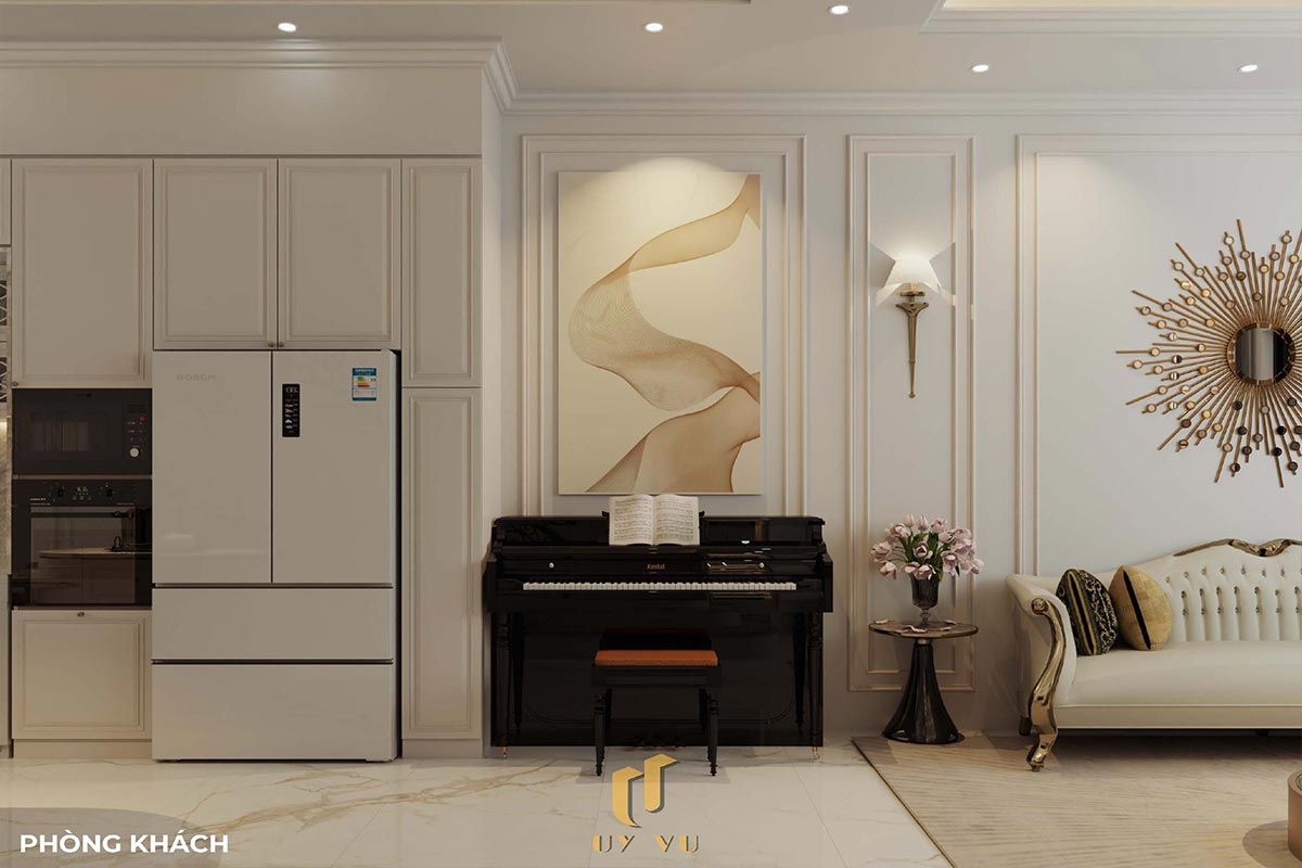 Sang trọng & đẳng cấp với mẫu nhà phố cổ điển 3 tầng - anh Hưng View phòng khách nhà anh Hưng chị Thoa